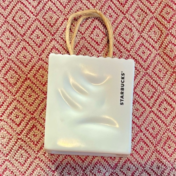 Retired Starbucks White ceramic gift card holder mini bag - Picture 3 of 8